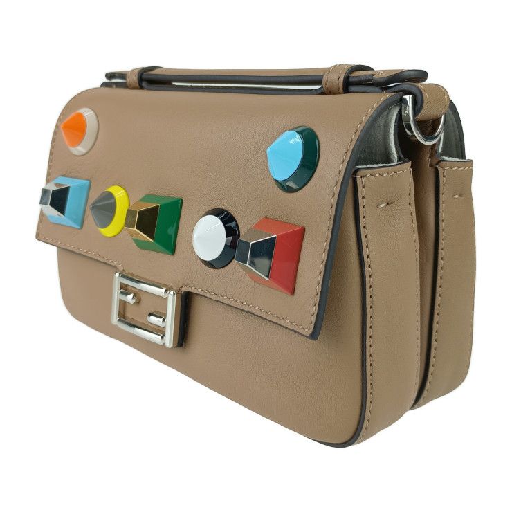 超美品 FENDI フェンディ ショルダーバッグ ダブル マイクロバゲット 