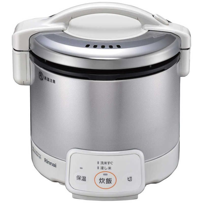 送料無料 ♥ 未開梱 リンナイ Rinnai ガス炊飯器 0.54L 0.5~3合 こがまるシリーズ 電子ジャー付 都市ガス12 13A グレイッシュホワイト RR-030VQ-W_13A グレイッシュホワイト