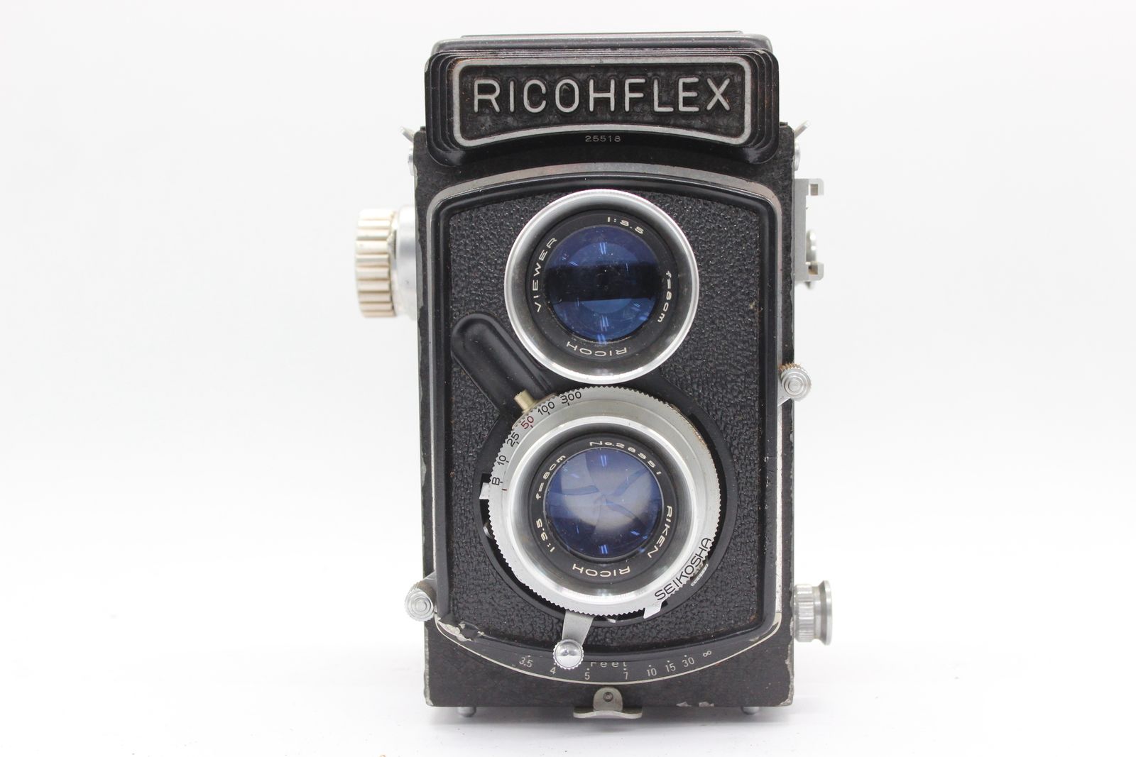 訳あり品】 リコー Ricohflex RIKEN RICOH 8cm F3.5 ケース付き 二眼 