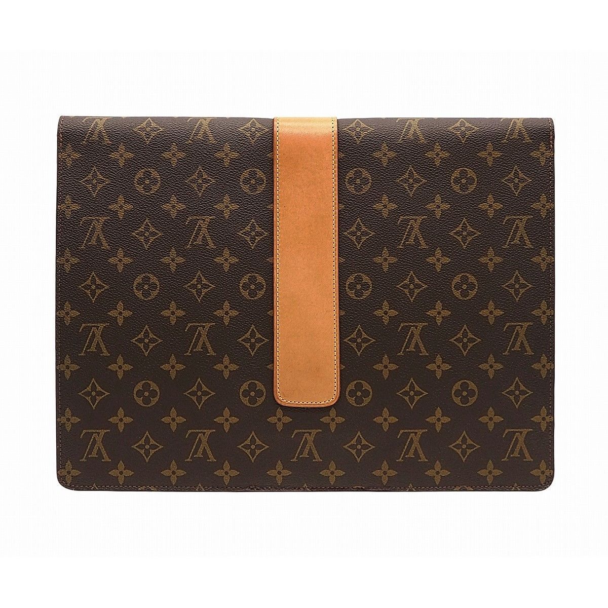 【中古】LOUIS VUITTON ルイ ヴィトン ポッシュ ディプロマット オム モノグラム・キャンバス バッグ クラッチバッグ ドキュメントケース  ビジネスバッグ ヴィンテージ ブラウン ゴールド金具 243