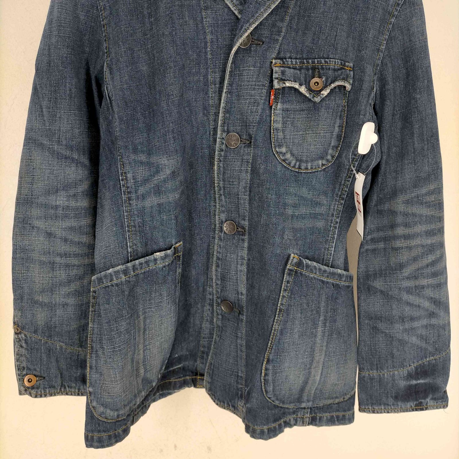 リーバイス Levis 00s ダメージ加工デニムテーラードジャケット メンズ 