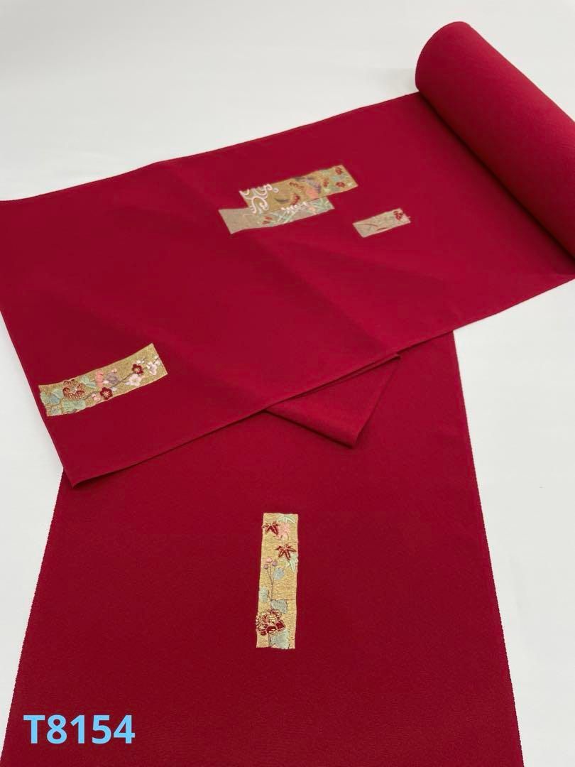 付け下げ 縫取り 共八掛 朱・緋色 正絹 反物 - メルカリ