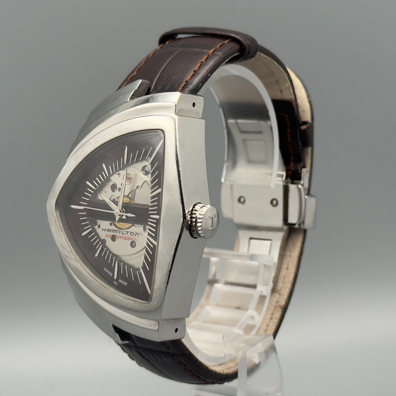 人気品！ HAMILTON ベンチュラ オートマチック H245150 茶レザー 