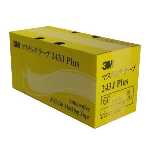 3M マスキングテープ 243J Plus 60mm×18M【箱売り】20巻 (2巻×10パック）(243J 60)