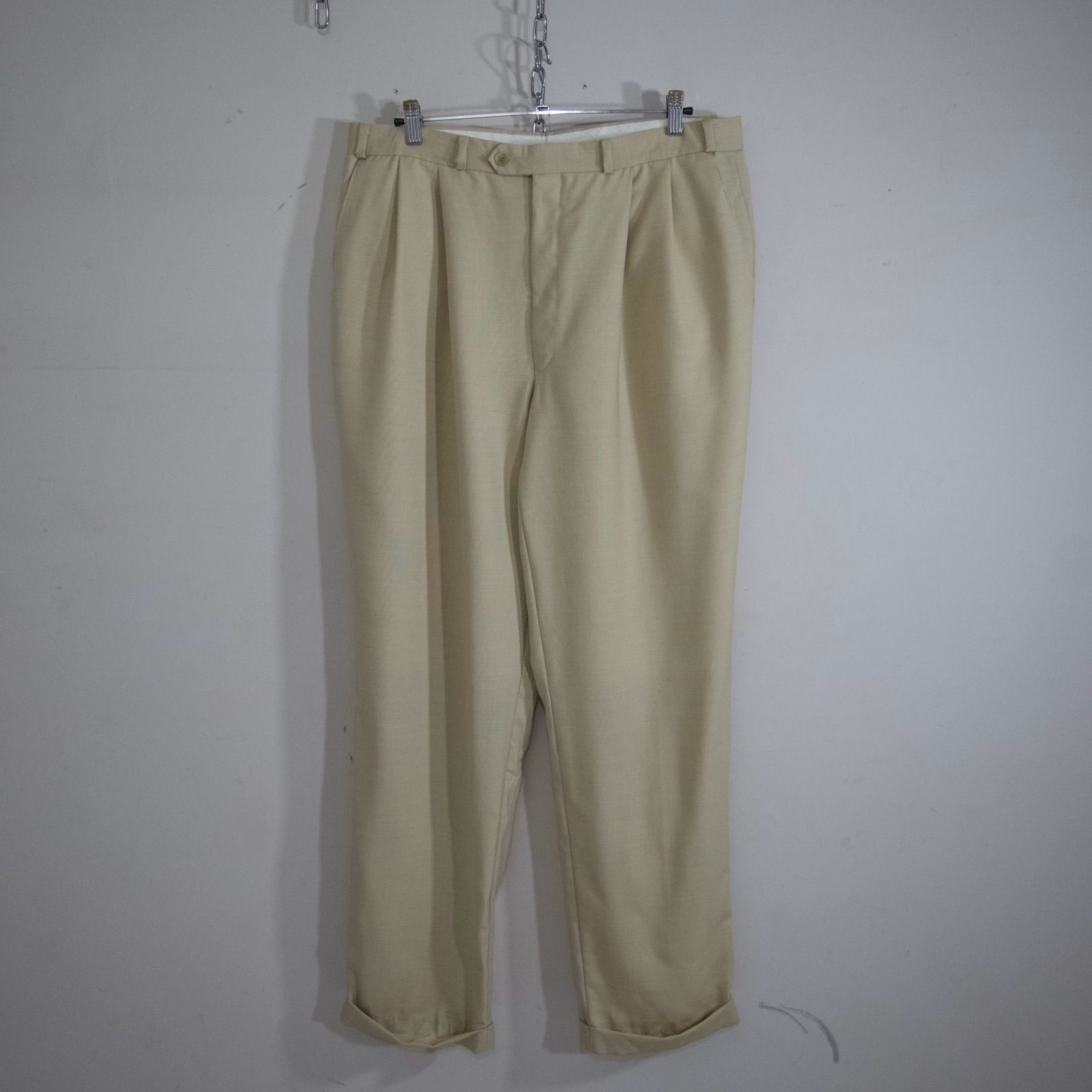 90s Lauren Ralph Lauren Lana Wool 2Tuck Wide Slacks Pants 90年代