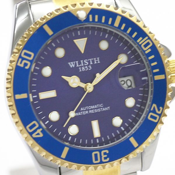 メンズ腕時計 自動巻き腕時計 WSA029-BLU ベゼルと文字盤のカラーが統一されたメタルウォッチ メタルベルト 機械式 ヴァリアススタイル VARIOUS STYLE 自動巻き腕時計 スケルトンデザイン