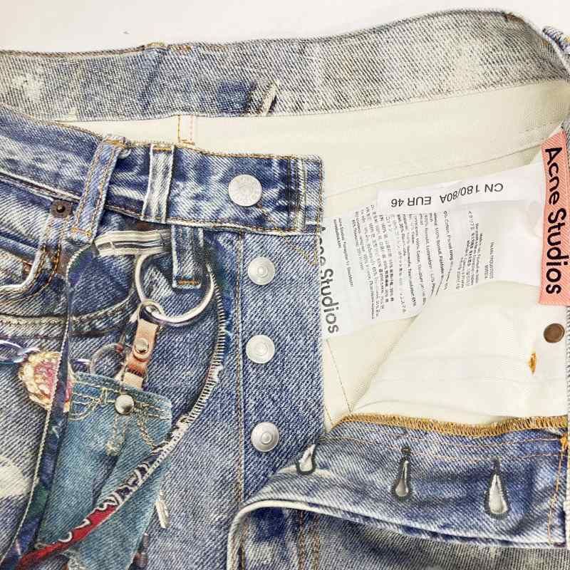 acne studios 24ss トロンプルイユ 転写 バギー デニム パンツ acne studios 24ss トロンプルイユ 転写 デニム バギー パンツ