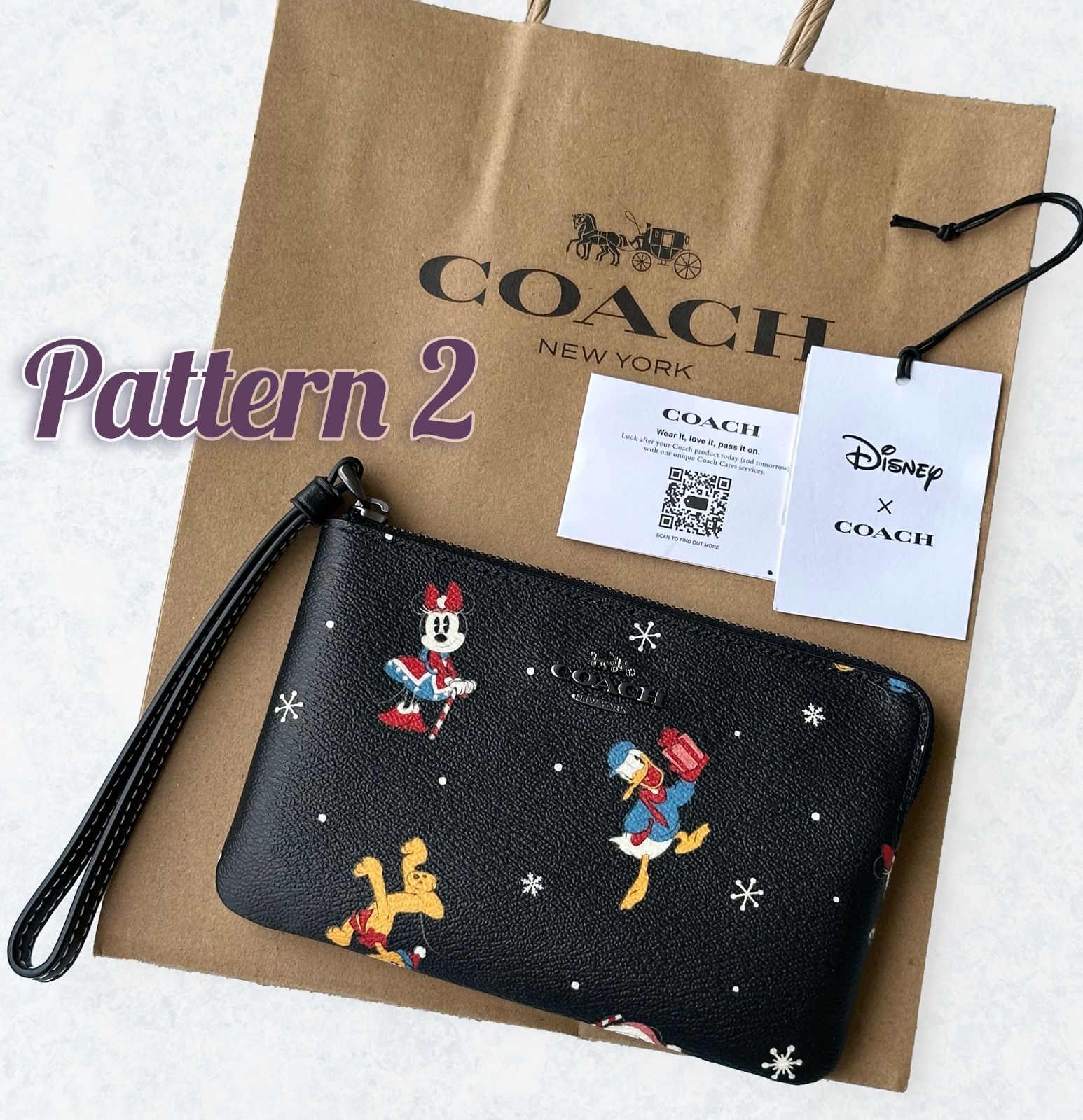 新品値下げ] ディズニー×コーチ コーナージップリストレット ホリデー 