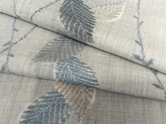 平和屋着物●小千谷紬 舞葉文 正絹 AABA0363zg
