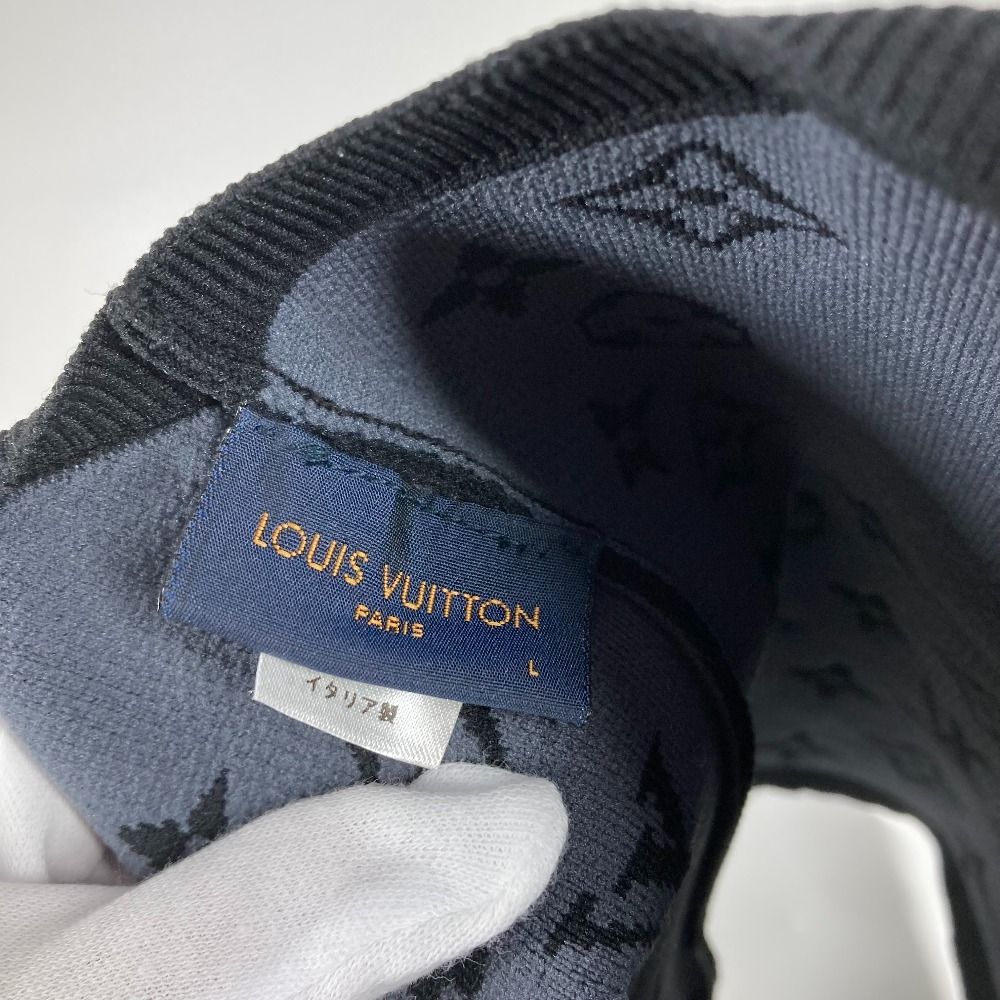  LOUIS VUITTON ルイヴィトン マフラー ストレッチ スヌード M 76815 ナイロン ブラック マフラー 小物