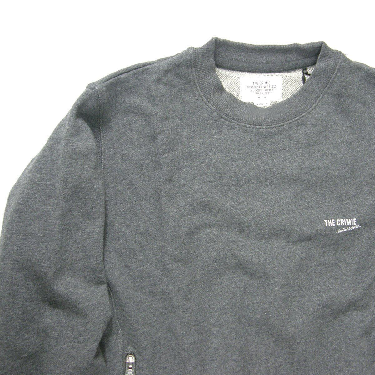 新品】 CRIMIE / クライミー ポケット スウェット SMALL LOGO CREW NECK SWEAT トレーナー プルオーバー ジップ ポケット クルーネック ロゴ グラフィック チャコール グレー - メルカリ