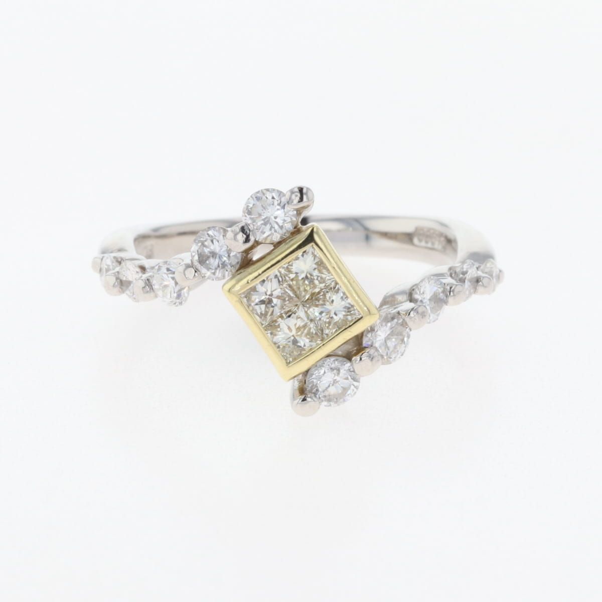 メレダイヤ デザインリング 約14号 YG