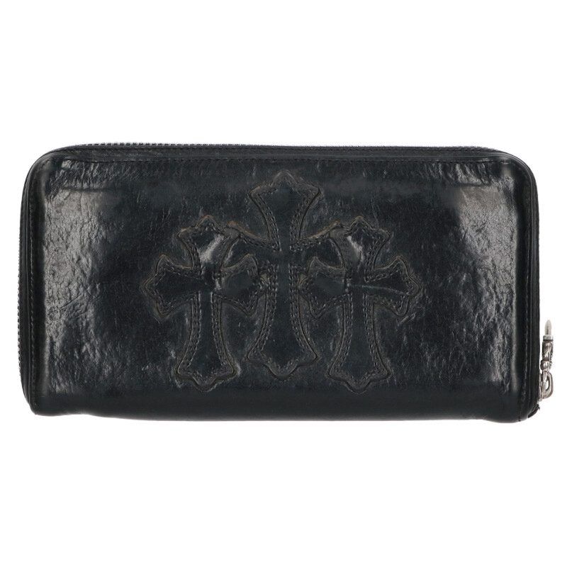 クロムハーツ REC F ZIP 3クロスラウンドジップレザーウォレット財布 メンズ
