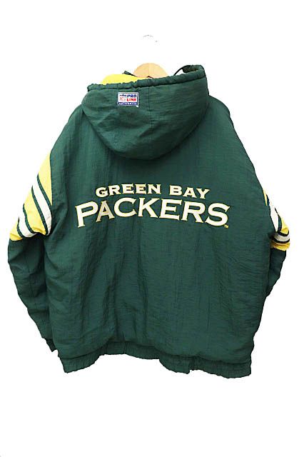 LOGOATHLETIC ロゴアスレチック NFL PACKERS ジップアップ フーディ パッカーズ 中綿 ジャケット XL 緑 黄 グリーン  イエロー ブランド古着ベクトル 中古○240917 - メルカリ