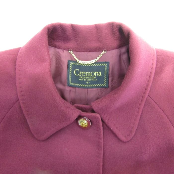 クレモナ ロングコート ウール アウター レディース 9サイズ ワイン  