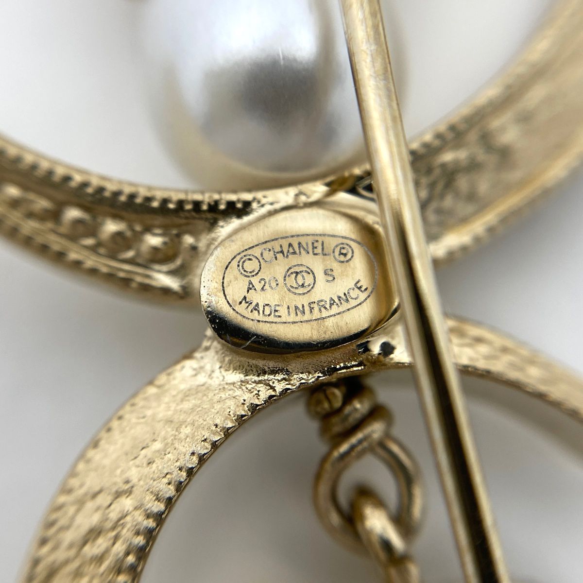 【美品】CHANEL ココマーク パール ピン ブローチ ゴールド 00S CHANEL シャネル ココマーク パールブローチ ゴールドカラー