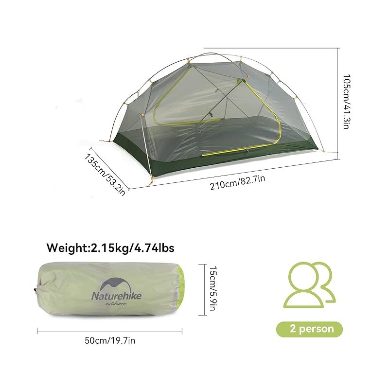 新品】 Naturehike公式ショップ テント2人用 Mongar UL 軽量 アウトドア 専用グランドシート付 設営簡単 二重層 耐水圧PU4000mm  4シーズン 自立式 山岳 キャンプ用品 キャンピング 収納袋付き ソロ デュオキャン 登山 設営 0 ネイチャーハイク テント 2人用 Mongar  UL ...