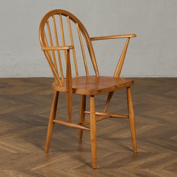 アーコール フープ ラベルあり がたつきなし アーコール ERCOL フープバック アームチェア ブルーラベル