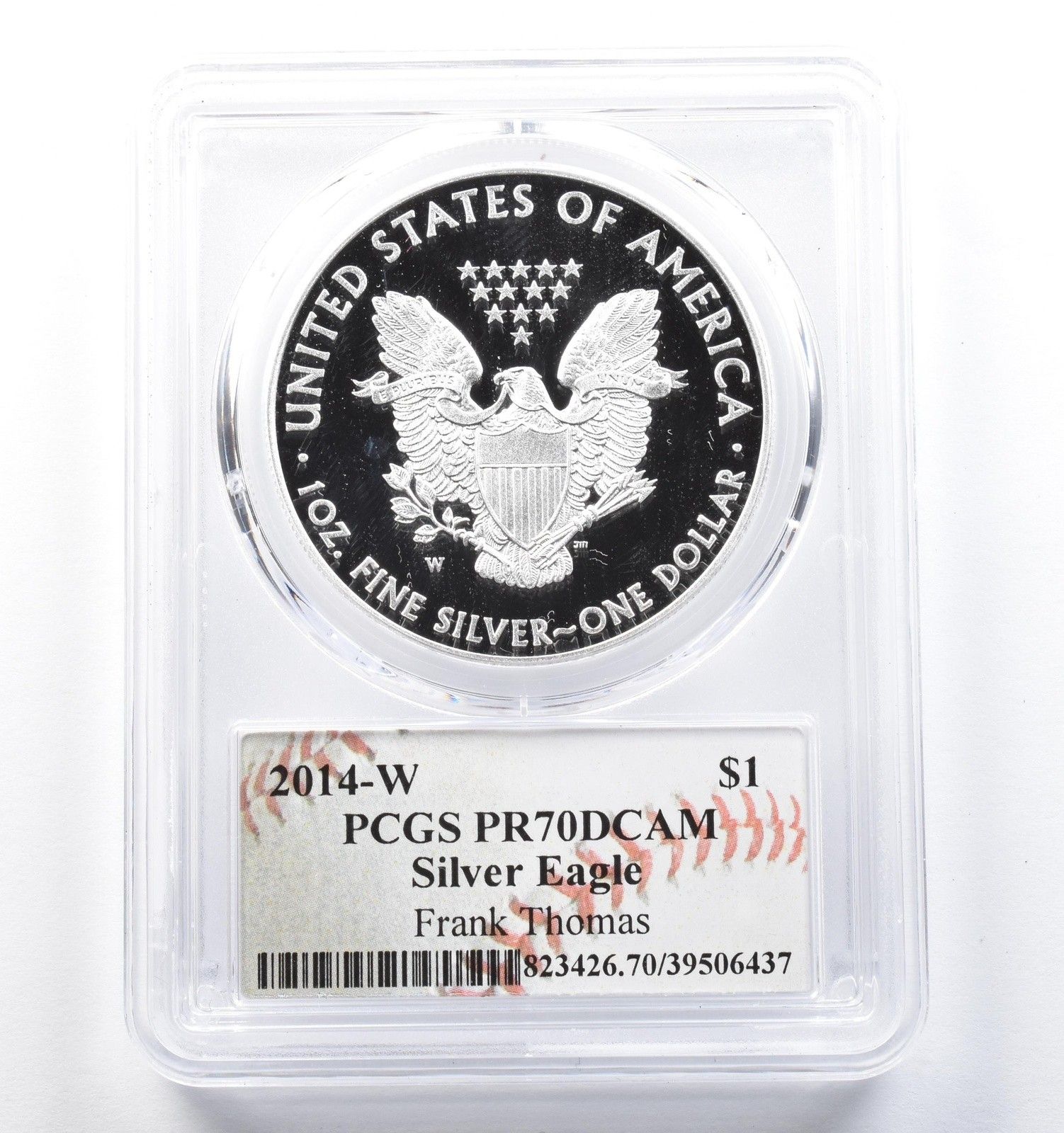 2014-W アメリカン シルバー イーグル フランク・トーマス PR70 DCAM