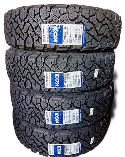 4本セット 製 LT195|80R15 107S LRE BFグッドリッチ オールテレーン T|A KO3 RWL レイズドホワイトレター サマータイヤ 夏タイヤ オフロード 095346