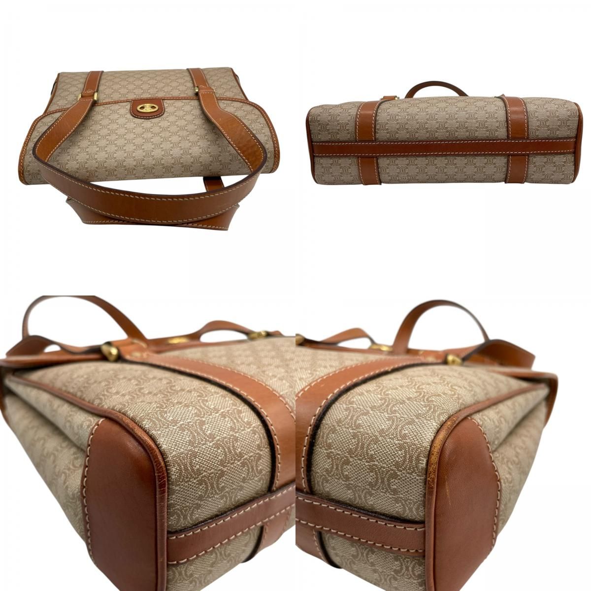 美品 CELINE セリーヌ マカダム ハンドバッグ PVC レザー ヴィンテージ  