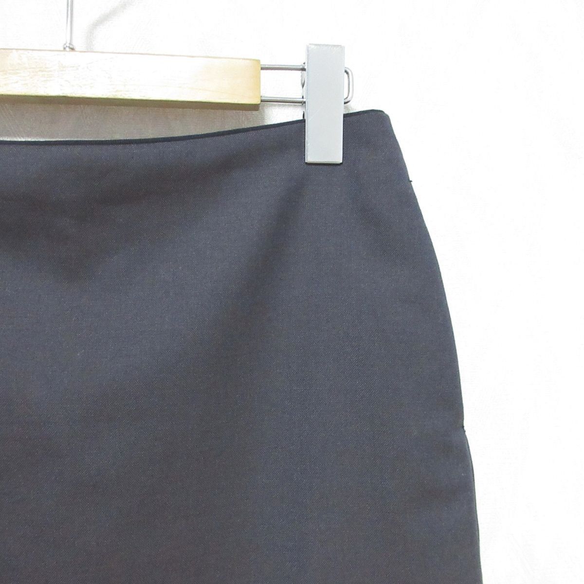 Drawer ウールシャンブレータイトスカート 美品 Drawer ドゥロワー FALL1 ウールシャンブレータイト