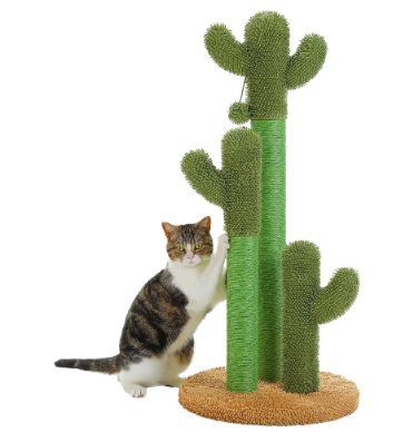猫 爪研ぎポール サボテン 縦型爪研ぎ つめとぎ ネコ おもちゃ キャットタワー