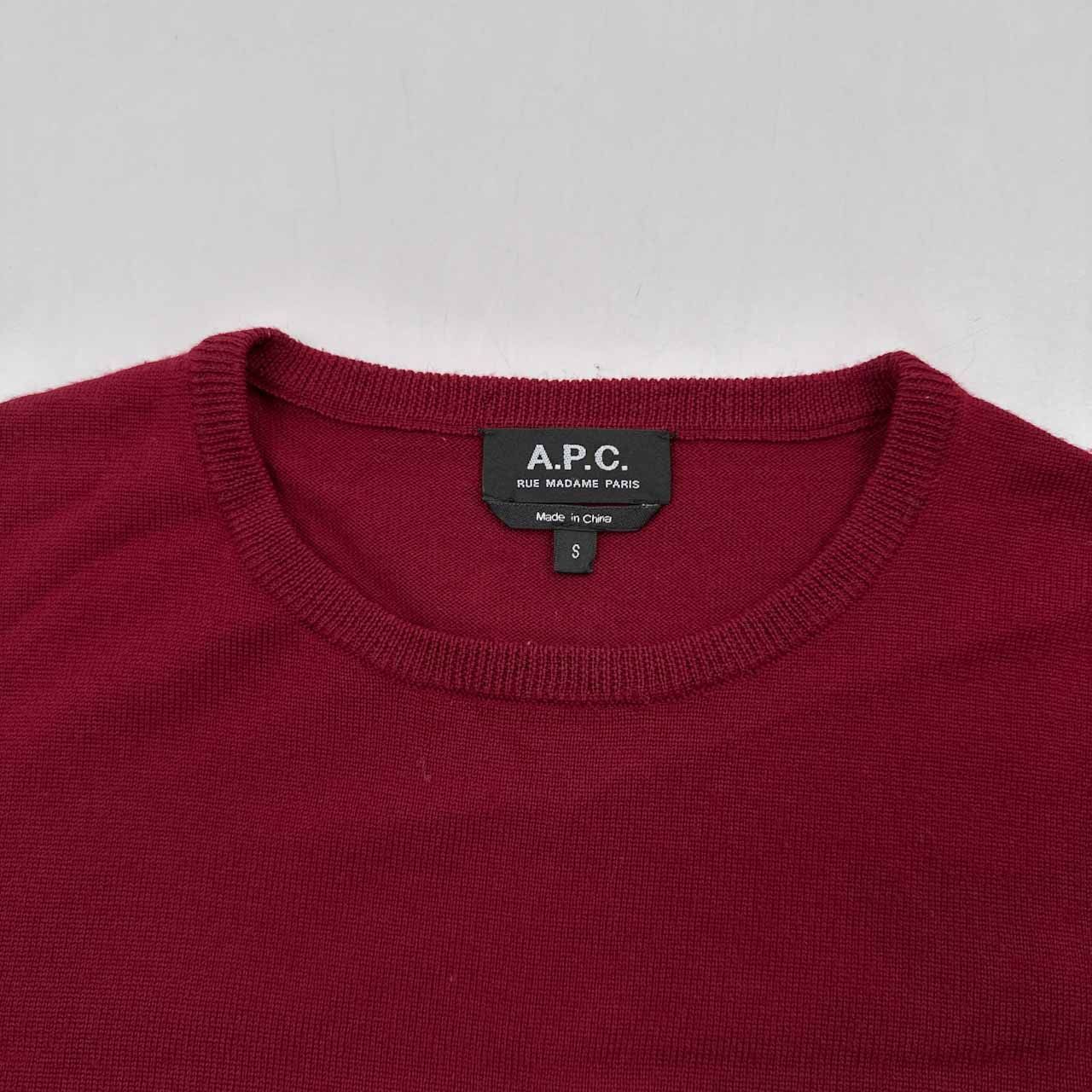 A.P.C. アーペーセー シンプル 無地 クルーネック ハイゲージ メリノ 