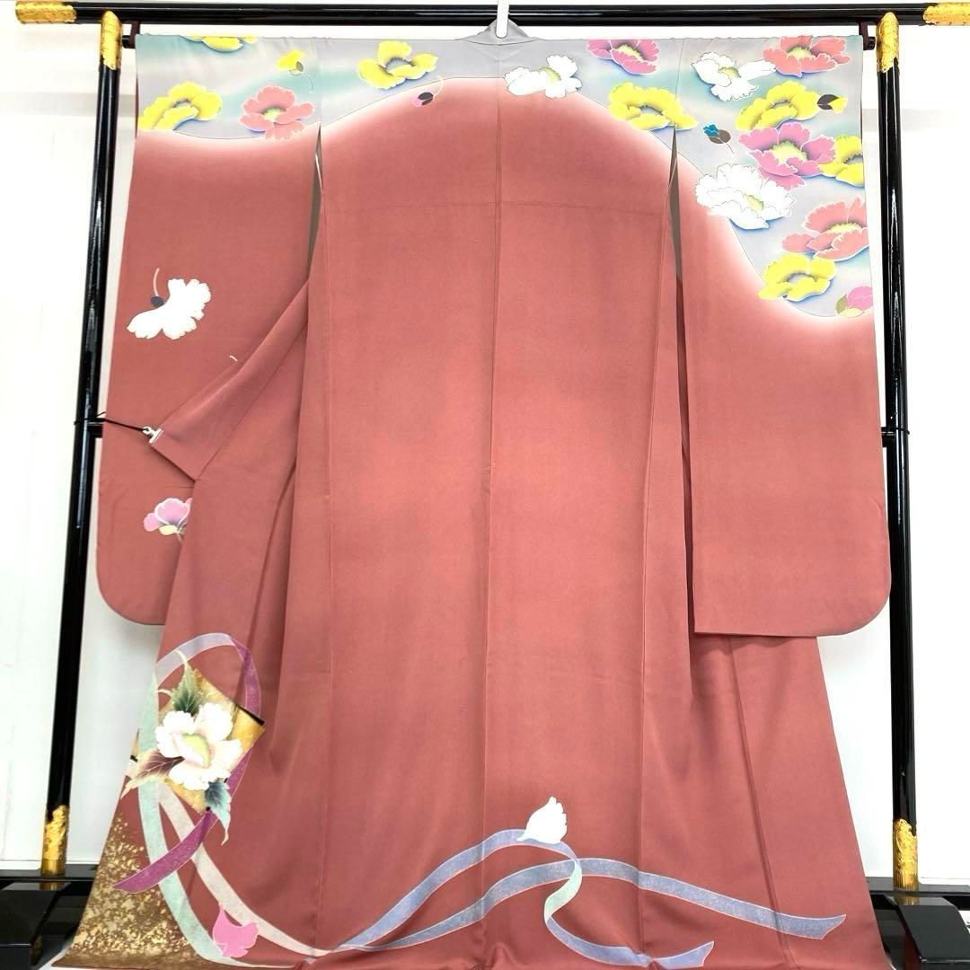 着物と帯 時流】L25579◇正絹 振袖7点セット◇必要な物は全て