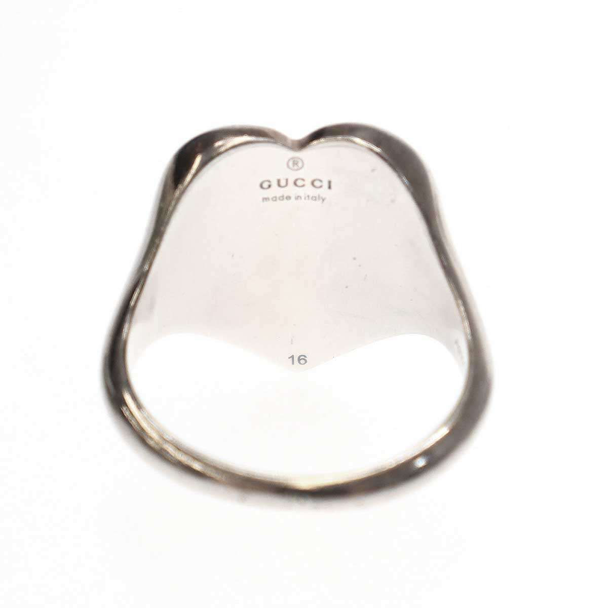 美品 GUCCI グッチ ハート リング 指輪 シルバー925 15号 GUCCI グッチ ハートシルバーリング レッド×シルバー 15号程度