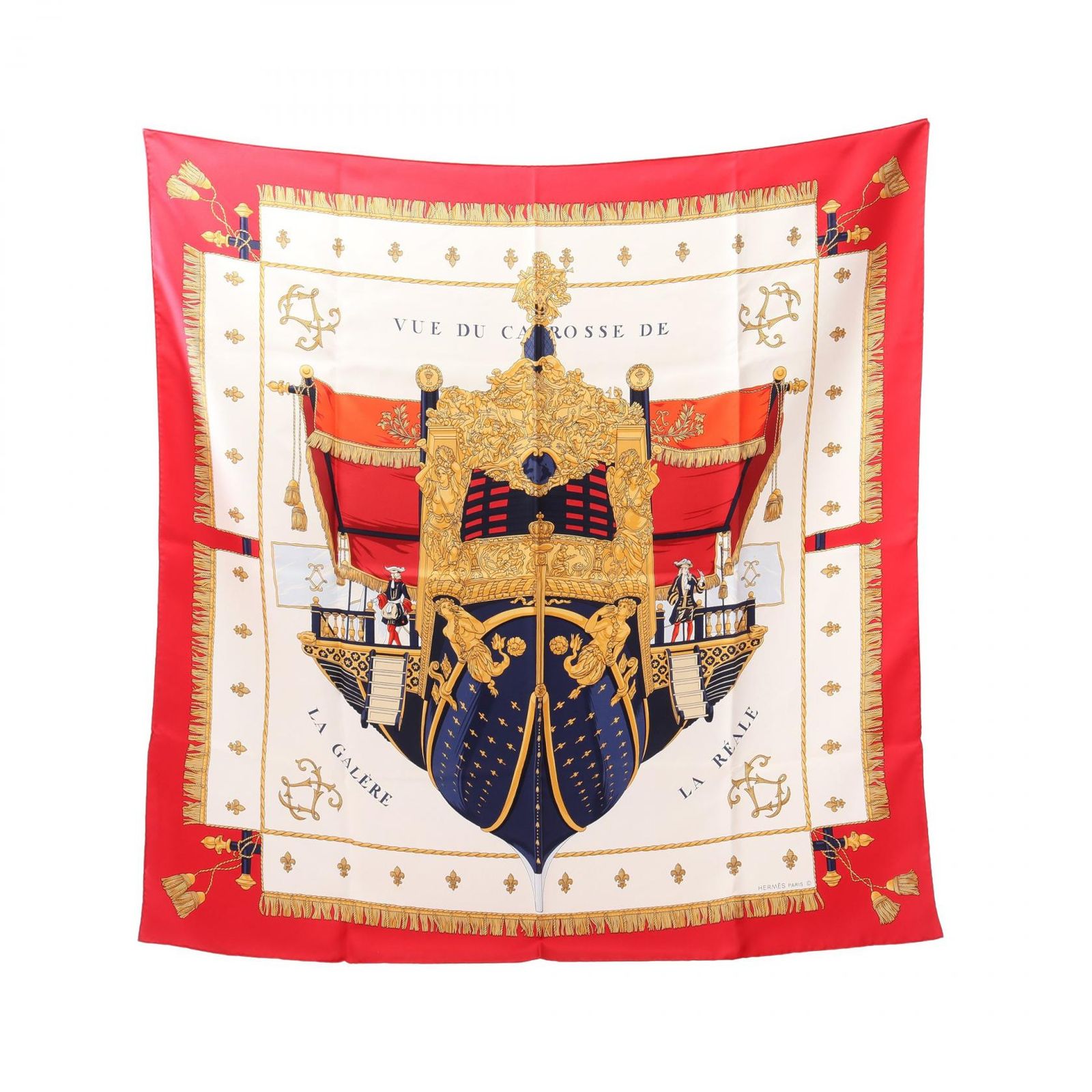 HERMES エルメス Vue De Carosse スカーフ 90　カレ HERMES エルメス スカーフ カレ90 VUE DU CAROSSE DE LA GALERE