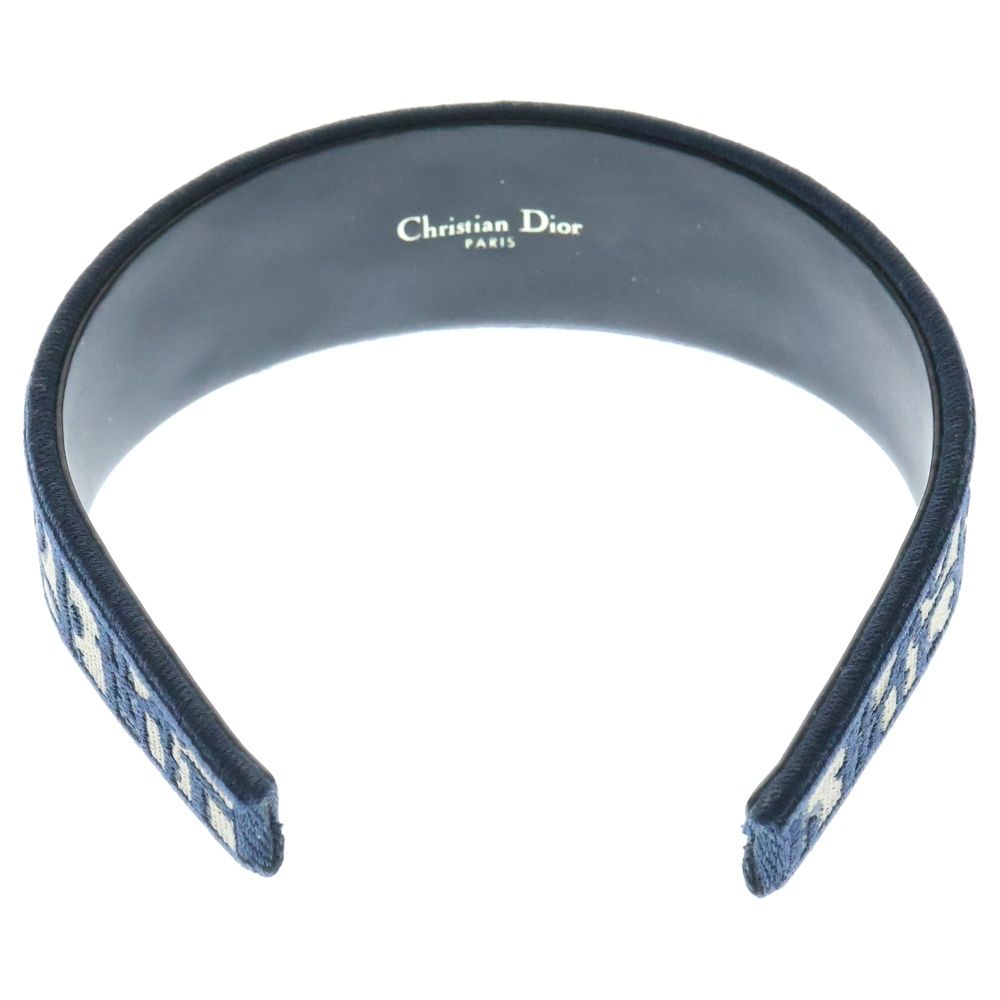 Christian Dior クリスチャンディオール オブリーク カチューシャ ネイビー キャンバス ヘアバンド ヘア