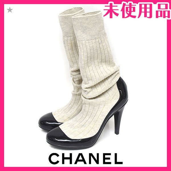 新品❤️シャネル ココマーク ソックス付き パンプス 37C(約24cm) 新品♪シャネル ココマーク ソックス付き パンプス 37C(約24cm