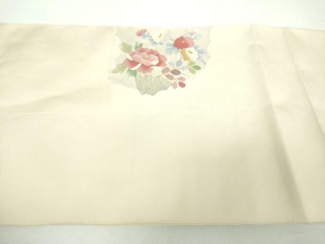 平和屋着物○爪掻き本綴れ 八寸名古屋帯 鴛鴦花文 金