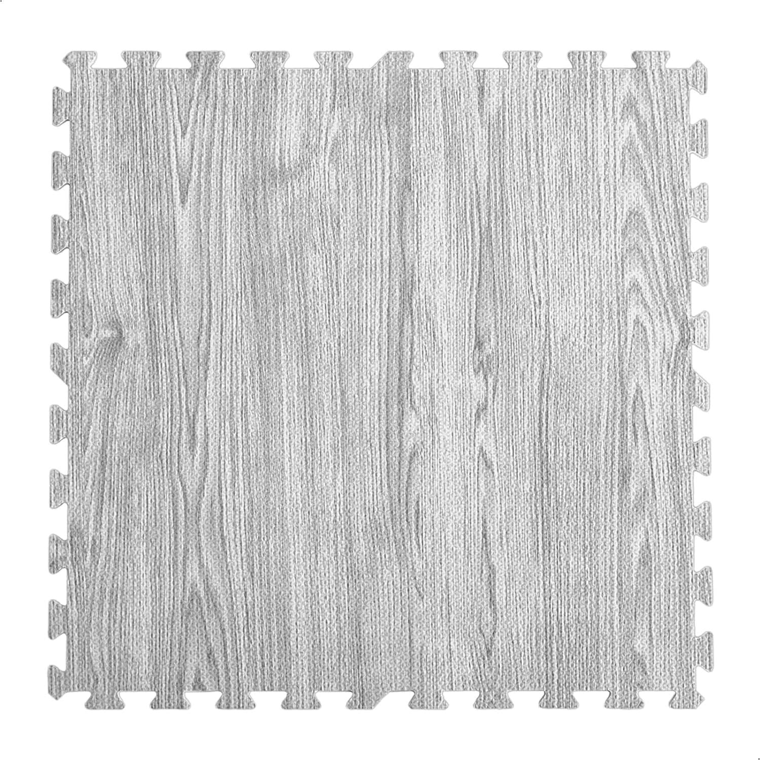 タンスのゲン ジョイントマット 大判59cm 厚み10mm 3畳用 16枚組 木目調 防音 ノンホル 赤ちゃん プレイマット フロアマット サイドパーツ付 アッシュグレー 18700054 79753