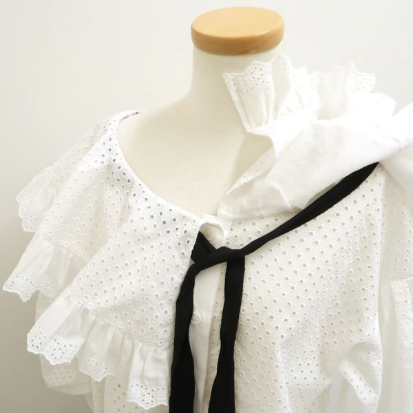 PHILOSOPHY DI LORENZO SERAFINI フリルカラー ブラウス #38 ホワイト 