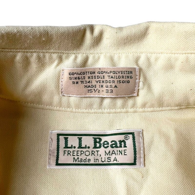 80s USA製 LLBean 無地 オックスフォード ボタンダウン シャツ 15 1/2 ...