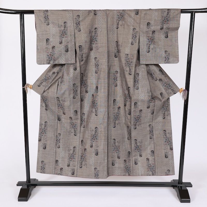 本場大島紬 茶 藍 黒 珊瑚色 花 九マルキ T688 - メルカリ 