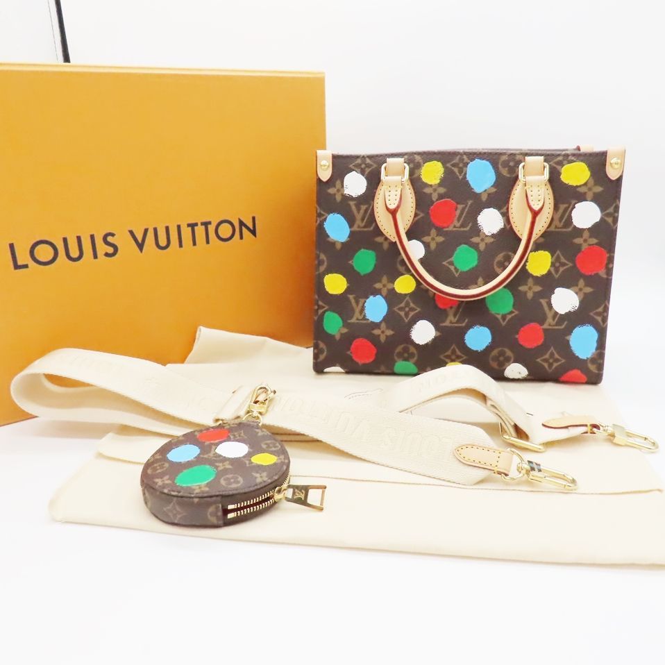 LOUIS VUITTON ルイヴィトン M46380 オンザゴーPM LV×YK 草間彌生 コラボ ハンドバッグ トートバッグ ショルダーバッグ  2400065 - メルカリ