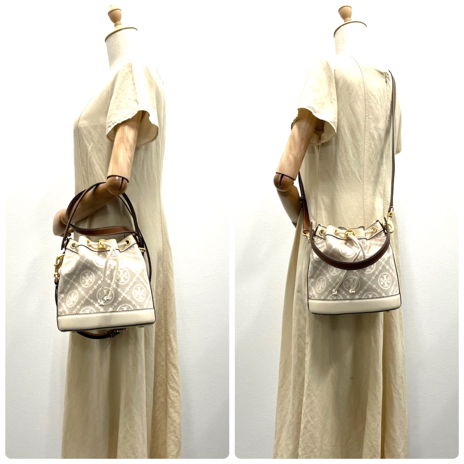 美品】 TORY BURCH トリーバーチ 巾着 ハンドバッグ 2WAY ショルダー
