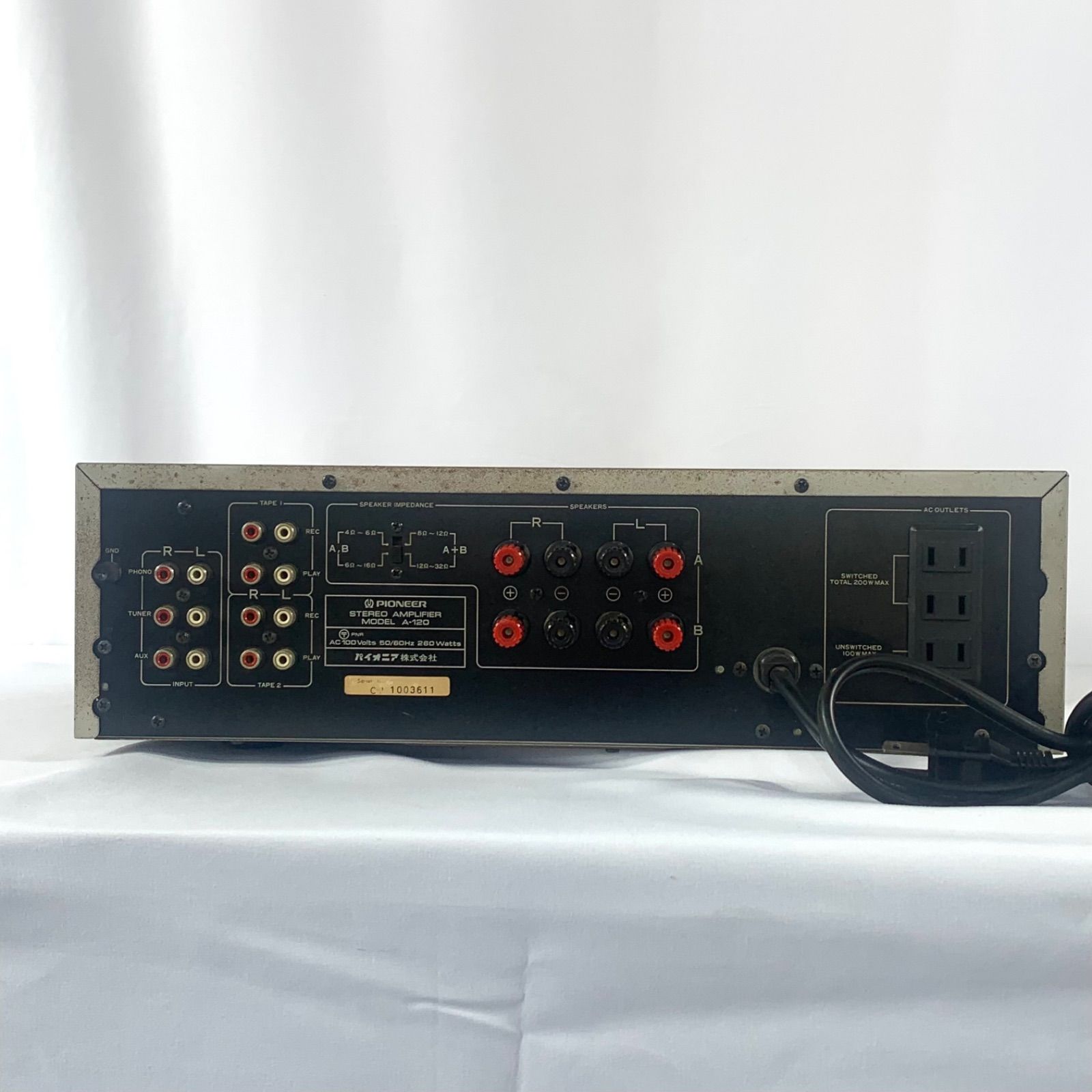 ■【￥69,800・1982年】PIONEER　A-120 プリメインアンプ □【￥69,800・1982年】PIONEER A-120 プリメインアンプ アンプ