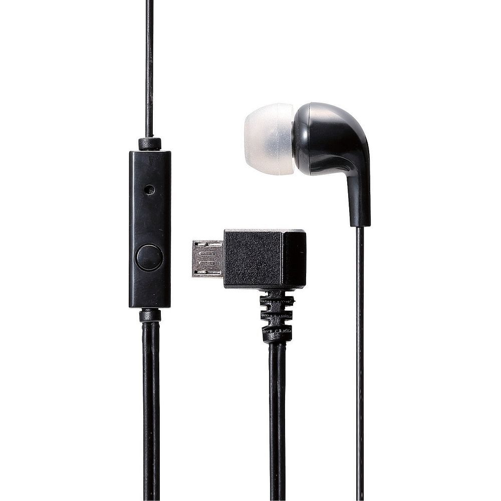 Elecom EHP-MM100MBK Mono Headphone Microphone for Smartphones/Feature Phones Black (1 point)