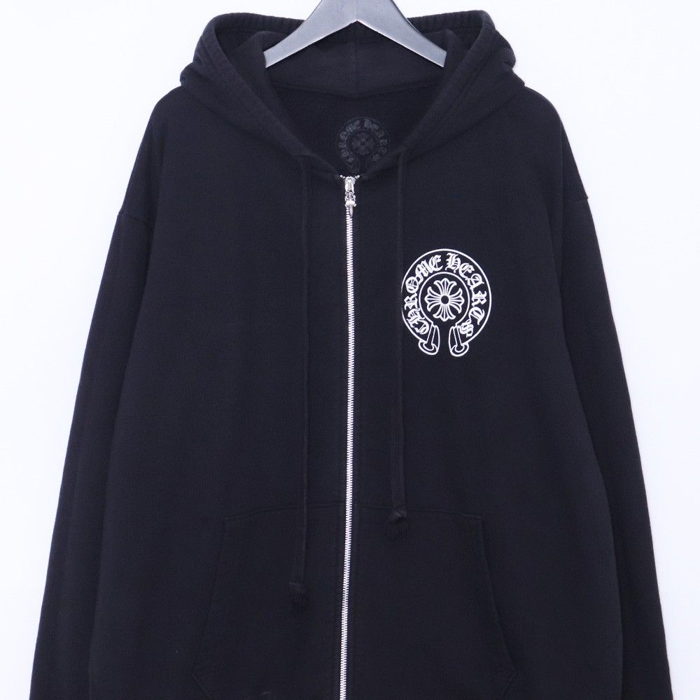 東京限定品◆CHROME HEARTS◆ホースシュー パーカー ブラック CHROME HEARTS ホースシュージップアップスウェットパーカー