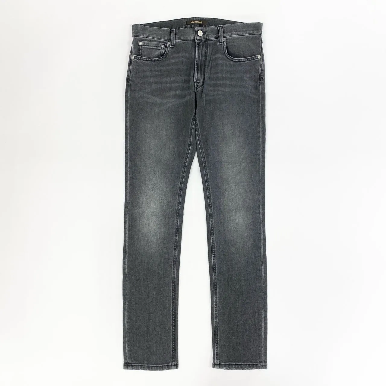 roberto cavalli ロベルトカヴァリ 総柄デニムテーパードパンツ　M roberto cavalli ロベルトカヴァリ 総柄デニムテーパードパンツ