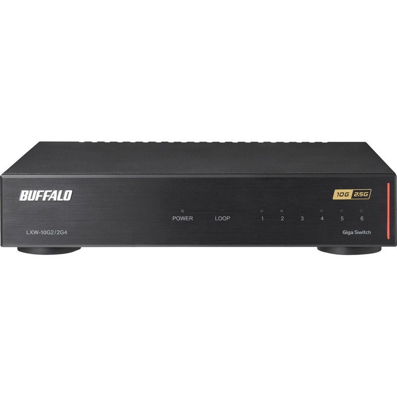 LXW-10G2/2G4』BUFFALO スイッチングハブ 6ポート（10GbE 2ポート 2.5 