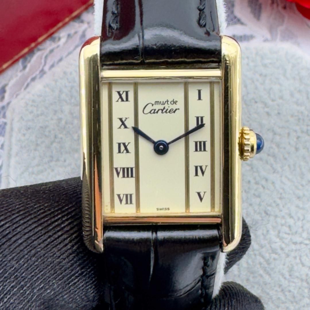 Lーエルー正規ブランド店✨極上美品✨ カルティエ マストタンクSM クォーツ  腕時計 専用箱付き