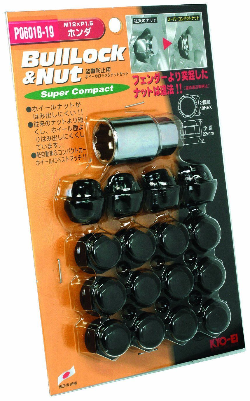 新品 KYO-EI [ 協永産業 ] Bull Lock Super Compact ブルロックスーパーコンパクト [ 袋タイプ 19HEX ] M12 x P1.5 4H車用 [ 個数：16P ] [ 品番 ] P0601B-19
