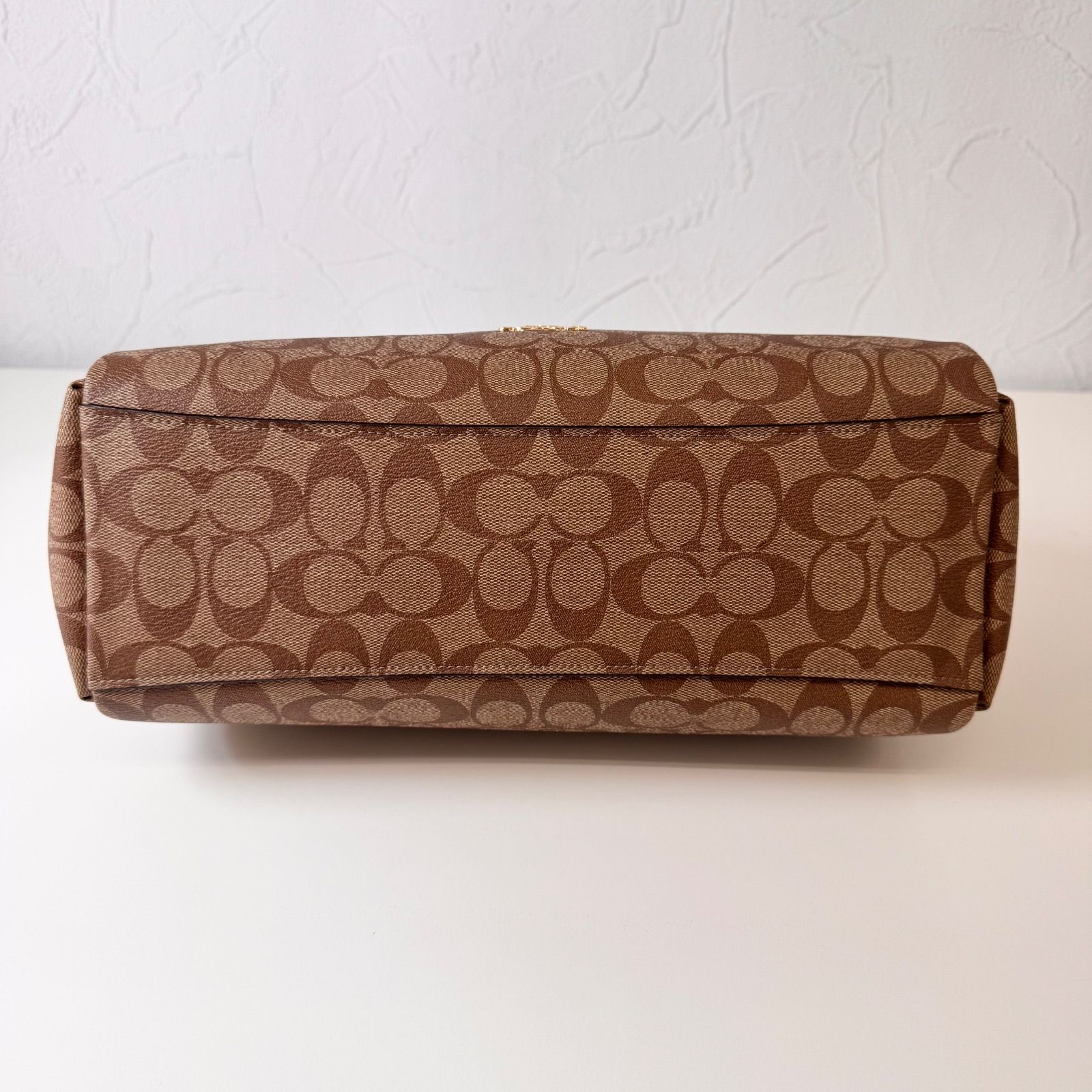 COACH コーチ ハンドバッグ シグネチャー レザー ブラウン