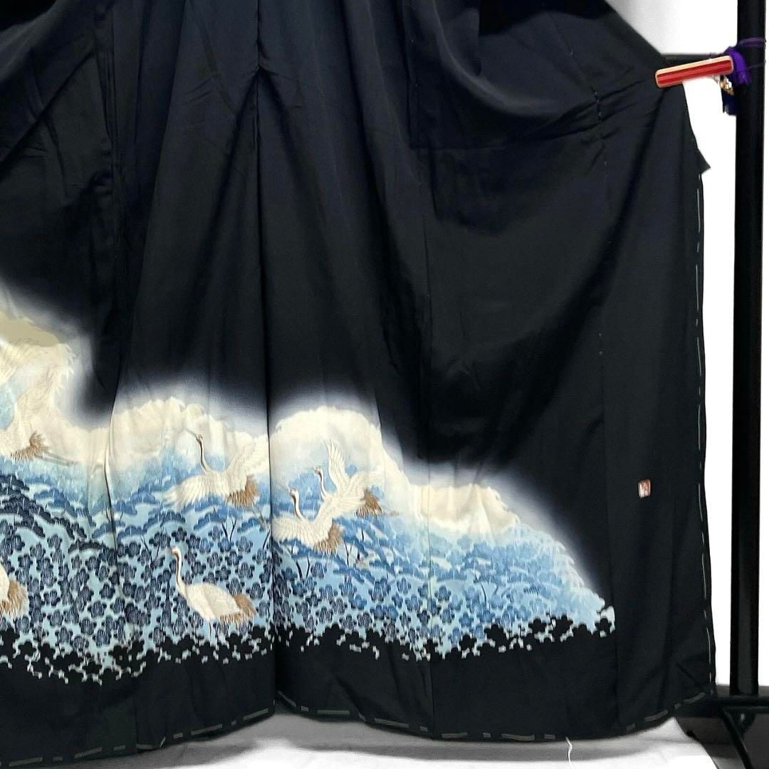 未着用 作家もの 黒留袖 仮絵羽 刺繍 五つ紋 松竹梅 鶴 着物 未着用 作家もの 黒留袖 仮絵羽 刺繍 五つ紋 松竹梅 鶴 着物