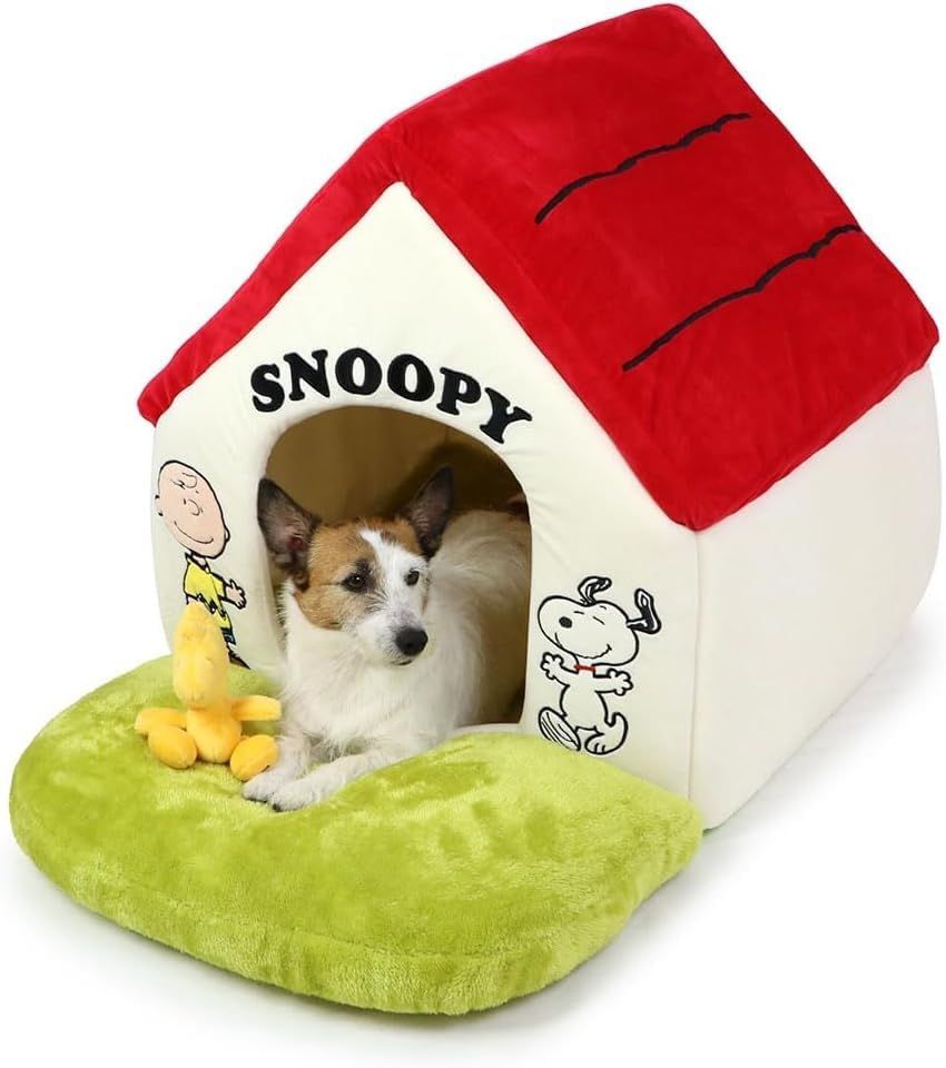 ペットパラダイス スヌーピー 犬 ベッド ドーム ドーム型ベッド 家 ペットハウス 犬 猫 赤屋根 ハウス 庭付き 大 ペットパラダイス 直営店74店舗展開 2025|8|1時点 633-33544